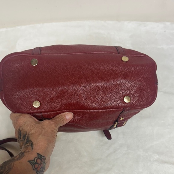 Michael Kors Burgundy pebbled Leather Satchel - Crossbody - Picture 3 of 16